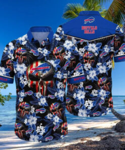 Buffalo Bills Skull Blossom Hawaiian Shirt