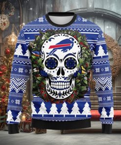 Buffalo Bills Skull Flower Ugly Christmas Ugly Sweater