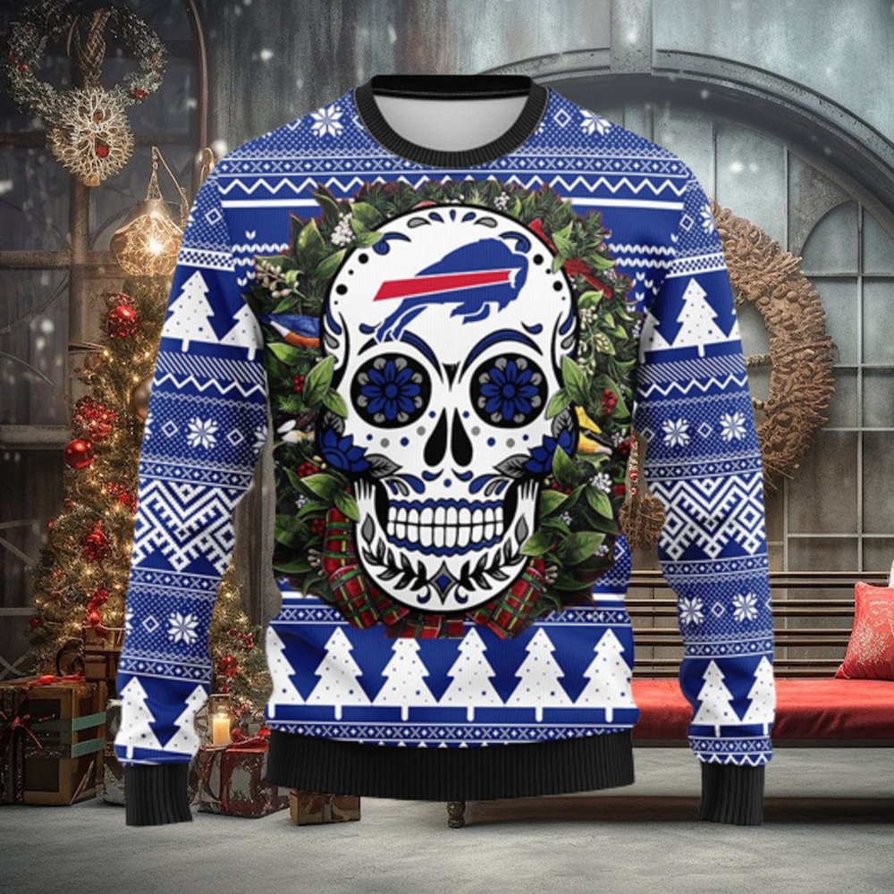 Buffalo Bills Skull Flower Ugly Christmas Ugly Sweater Buffalo Bills Skull Flower Ugly Christmas Ugly Sweater