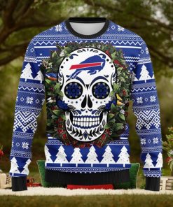 Buffalo Bills Skull Flower Ugly Christmas Ugly Sweater