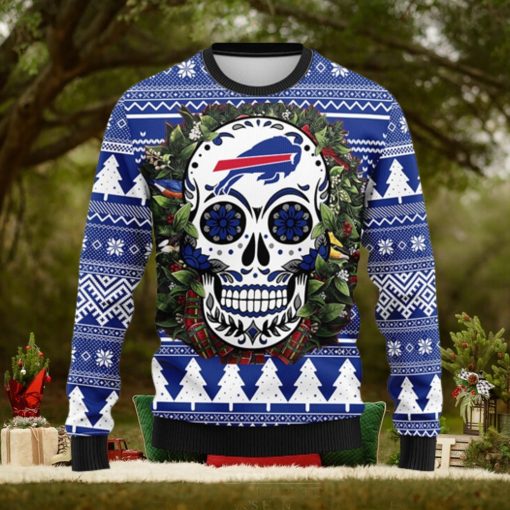 Buffalo Bills Skull Flower Ugly Christmas Ugly Sweater