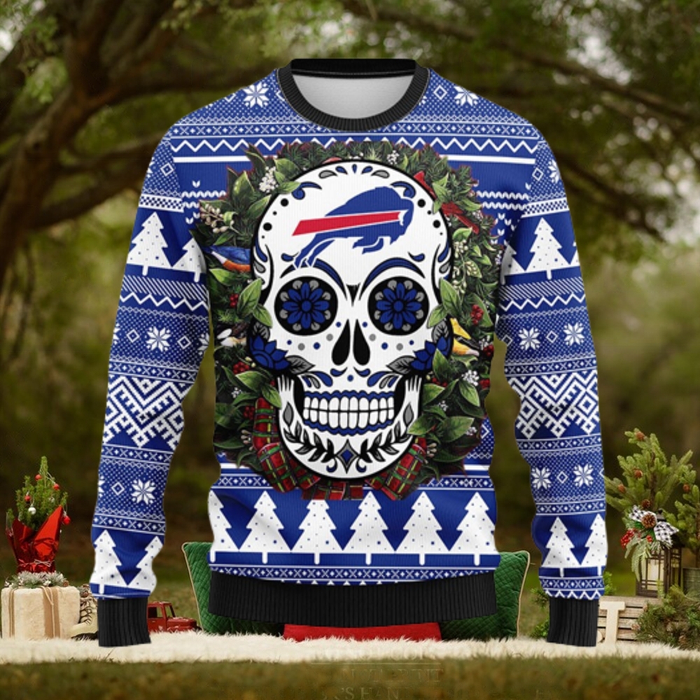 Buffalo Bills Skull Flower Ugly Christmas Ugly Sweater Buffalo Bills Skull Flower Ugly Christmas Ugly Sweater