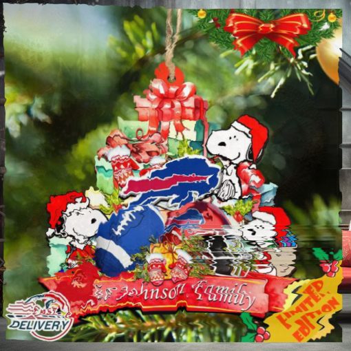 Buffalo Bills Snoopy And NFL Sport Ornament Personalized Your Family Name