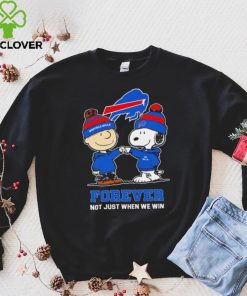 Buffalo Bills Snoopy and Charlie Brown forever not just when we win go Bills shirt