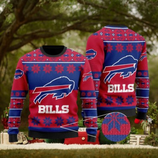 Buffalo Bills Snowflakes Pattern Ugly Christmas Sweaters