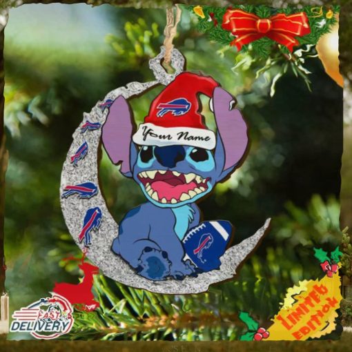 Buffalo Bills Stitch Ornament NFL Christmas And Stitch With Moon Ornament
