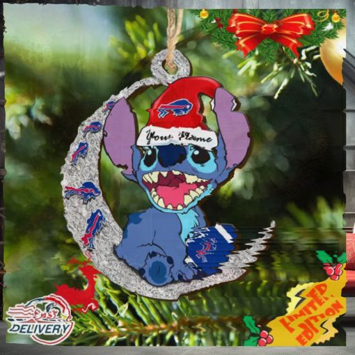 Buffalo Bills Stitch Ornament NFL Christmas And Stitch With Moon Ornament