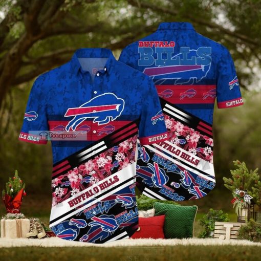 Buffalo Bills Striped Floral Sport Hawaiian Shirt