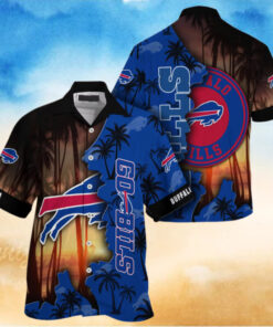 Buffalo Bills Sunset Split Personalized Name Hawaiian Shirt