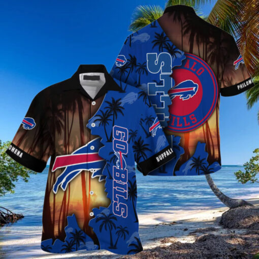 Buffalo Bills Sunset Split Personalized Name Hawaiian Shirt