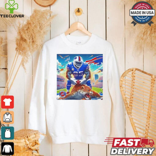 Buffalo Bills Taron Johnson pumped the Jacksonville Jaguars shirt