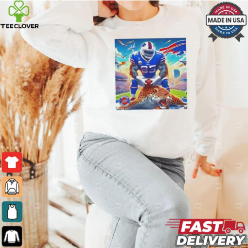 Buffalo Bills Taron Johnson pumped the Jacksonville Jaguars shirt