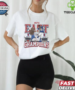 Buffalo Bills The Beast in the AFC East Champions Division Champs 5x’s in a Row Painting T-shirt featuring a bold design celebrating the team's 5 consecutive division championships.