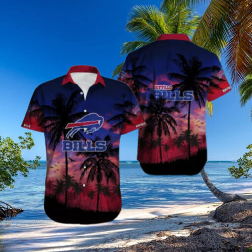 Buffalo Bills Tropical Bloom Gradient Hawaiian Shirt