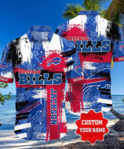 Buffalo Bills Vibrant Splash Personalized Hawaiian Shirt