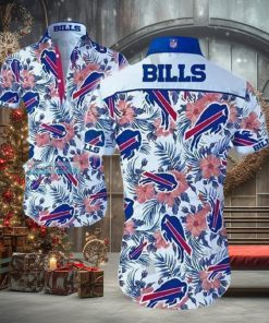 Buffalo Bills White Floral Pattern Hawaiian Shirt