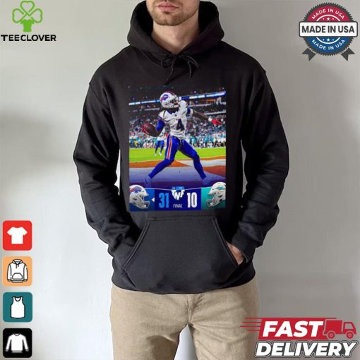 Buffalo Bills Wins 31 10 Miami Dolphins September 2024 Throwback Night Football Final Score Shirt