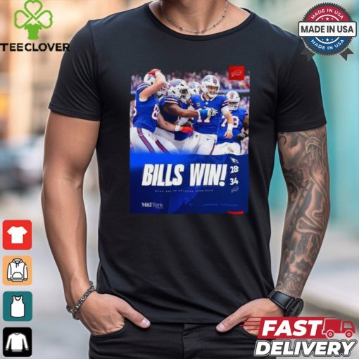 Buffalo Bills Wins 34 28 Arizona Cardinals 2024 NFL Game Final Score shirt