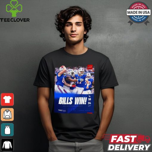 Buffalo Bills Wins 34 28 Arizona Cardinals 2024 NFL Game Final Score shirt