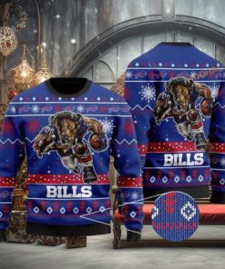 Buffalo Bills Xmas Mascot Ugly Christmas Sweaters 1 Buffalo Bills Xmas Mascot Ugly Christmas Sweaters