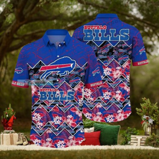 Buffalo Bills Zigzag Floral Hawaiian Shirt