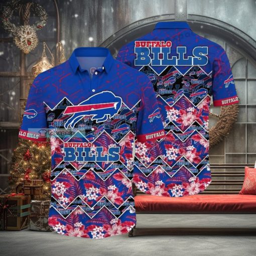 Buffalo Bills Zigzag Floral Hawaiian Shirt