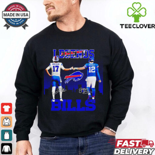 Buffalo Bills legend Josh Allen and Jim Kelly signatures hoodie, sweater, longsleeve, shirt v-neck, t-shirt