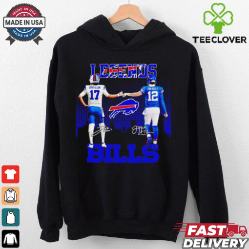 Buffalo Bills legend Josh Allen and Jim Kelly signatures hoodie, sweater, longsleeve, shirt v-neck, t-shirt