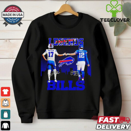 Buffalo Bills legend Josh Allen and Jim Kelly signatures hoodie, sweater, longsleeve, shirt v-neck, t-shirt