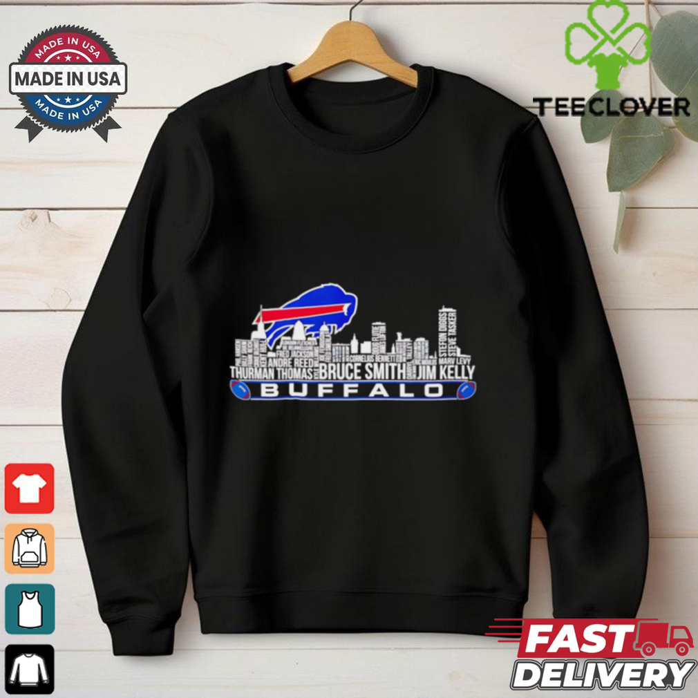 Buffalo Bills name player city skyline Thurman Thomas Bruce Smith Jim Kelly shirt Buffalo Bills name player city skyline Thurman Thomas Bruce Smith Jim Kelly shirt