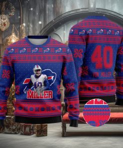 Buffalo Bills – Von Miller Custom Name And Number Ugly Christmas Sweater