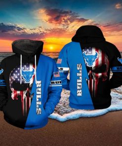 Buffalo Bulls NCAA US Flag Skull 3D Printed Hoodie