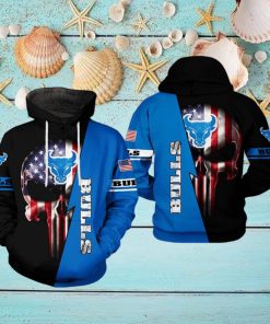 Buffalo Bulls NCAA US Flag Skull 3D Printed Hoodie