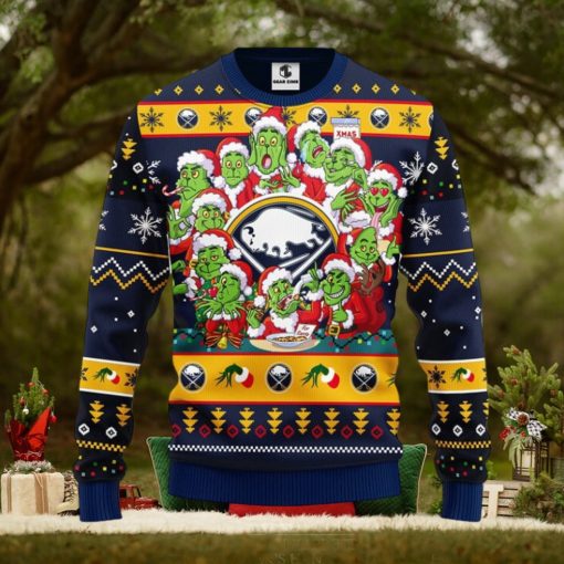 Buffalo Sabres 12 Grinch Xmas Day Christmas Ugly Sweater