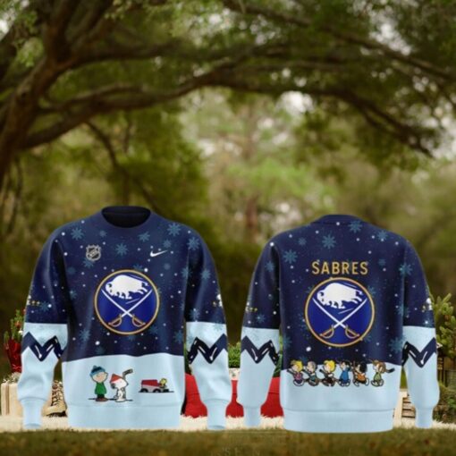 Buffalo Sabres 2024 Christmas Night With Peanuts Snoopy Hoodie T Shirt