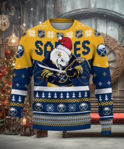 Buffalo Sabres Funny Ugly Christmas Sweater Angry For Men And Women Custom Name Gift Fans