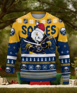 Buffalo Sabres Funny Ugly Christmas Sweater Angry For Men And Women Custom Name Gift Fans