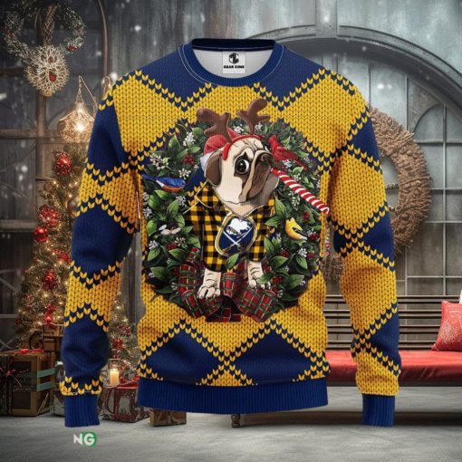 Buffalo Sabres Pub Dog Christmas Ugly Sweater 3D Christmas Xmas Sweater