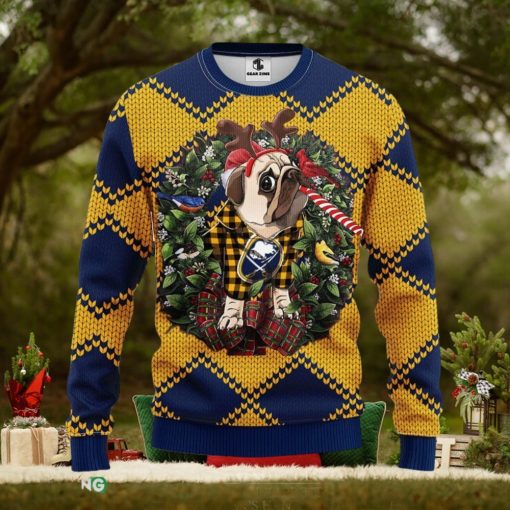 Buffalo Sabres Pub Dog Christmas Ugly Sweater 3D Christmas Xmas Sweater
