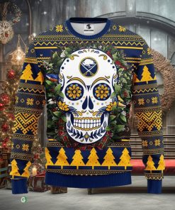 Buffalo Sabres Skull Flower Ugly Xmas Ugly Christmas Sweater Best Christmas Gift Ideas