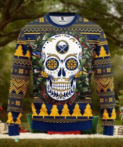 Buffalo Sabres Skull Flower Ugly Xmas Ugly Christmas Sweater Best Christmas Gift Ideas