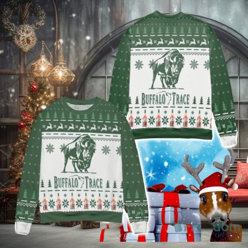 Buffalo Trace Kentucky Straight Bourbon Whiskey Reindeer Ugly Christmas Sweater