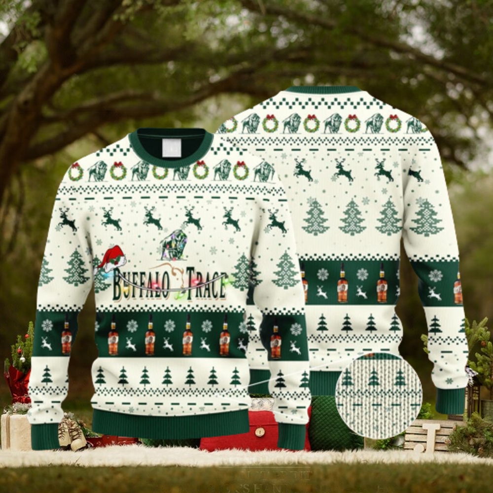 Buffalo Trace Santa Hat Christmas Ugly Christmas Sweater Buffalo Trace Santa Hat Christmas Ugly Christmas Sweater