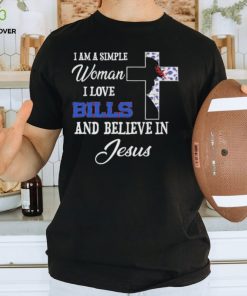 Buffalo bills I am a simple woman I love buffalo bills and believe in jesus 2024 hoodie, sweater, longsleeve, shirt v-neck, t-shirt