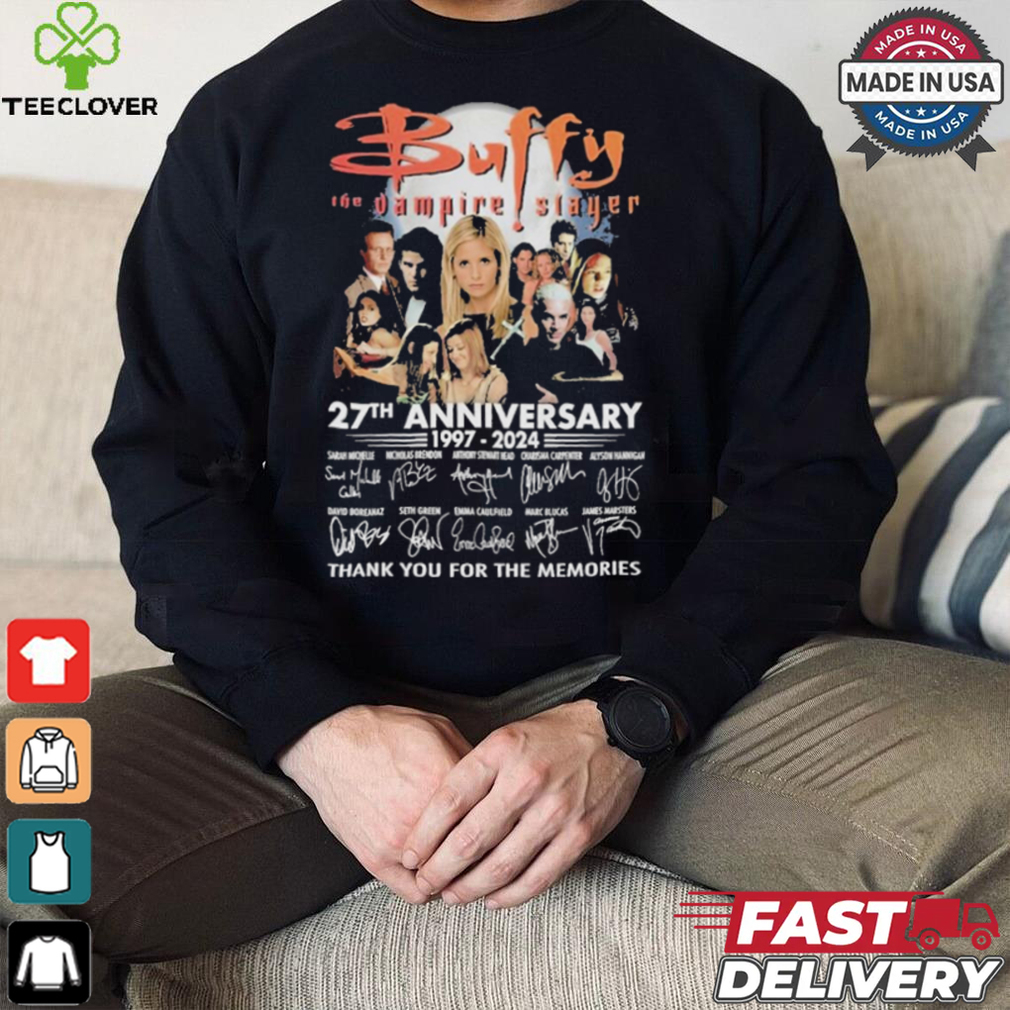 Buffy The Vampire Slayer 27th Anniversary Signature Thank You For The Memories T Shirt Buffy The Vampire Slayer 27th Anniversary Signature Thank You For The Memories T Shirt