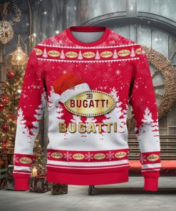 Bugati Ugly Christmas Sweater Car Lovers Santa Hat Tree Christmas For Fans Gift