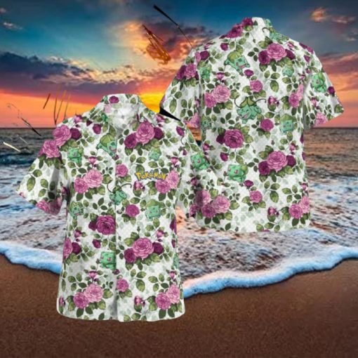 Bulbasaur Floral Flowers Combo Hawaiian Shirt And Shorts Best For Men And Women Holidays