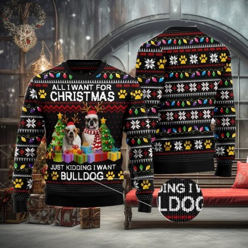 Bulldog Christmas Ugly Christmas Sweater Funny Christmas Gift For Family