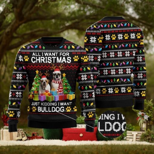 Bulldog Christmas Ugly Christmas Sweater Funny Christmas Gift For Family