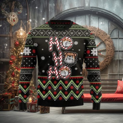 Bulldog Ho Ho Ho Ugly Christmas Sweater 3D Gift Christmas Funny